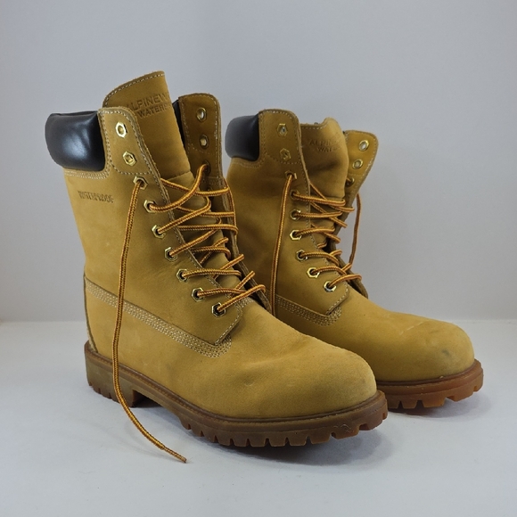 Timberland Alpine Woods Waterproof Boots Wheat Leather Work Boots Men\'s 8.5W
